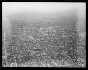 Air views from Goodyear blimp, Los Angeles, CA, 1931