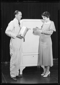 Demonstrating safety of freezing fluid, Southern California, 1933