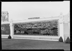 Don Lee used car board at West 28th Street & South Figueroa Street, Los Angeles, CA, 1927