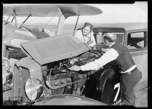 Gladys O'Donnell and Earl Cooper at Long Beach Airport, Long Beach, CA, 1932