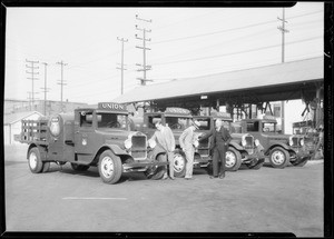 New trucks, Southern California, 1932