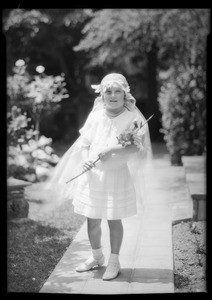 Daughter in veil, Southern California, 1931