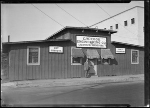 Cook Surveying building exterior, Southern California, 1924