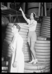 Publicity, girl in gym suit, Southern California, 1932