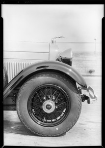 Lincoln car on roof of building, Southern California, 1928