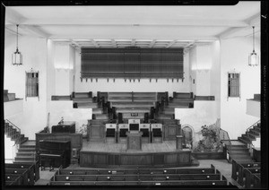 Organ in 7th Day Adventist Church, East California Avenue and North Isabel Street, Glendale, CA, 1930