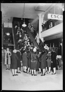 New escalators, May Company, Southern California, 1929