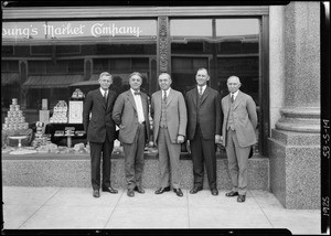 Group at Young's Market Company, West 7th Street and South Union Avenue, Los Angeles, CA, 1925