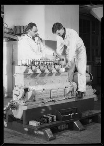 Diesel motors & students, Southern California, 1935