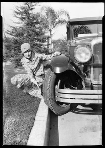 Tire abuse - Lois Woody, Southern California, 1928