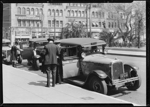 Taxi cabs, Southern California, 1935