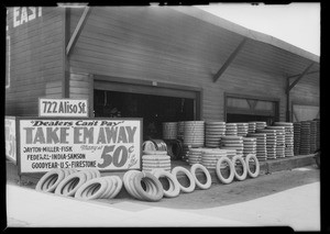 Tires, Railroad Warehouse, Southern California, 1931