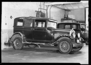 Damage to car, Southern California, 1932