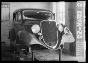 Ford 1933 sedan - Bersher owner, Chevrolet 1930 sedan - George Hines owner, Southern California, 1934