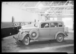 Wrecked Plymouth, Liberty Auto Works, Southern California, 1934