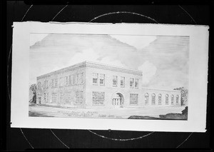 Architect's drawing of Patterson Ballagh Building, Southern California, 1930