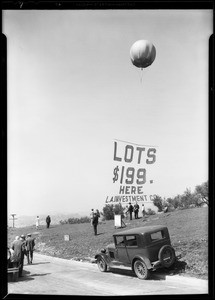 Quick sell out of Oak Ridge lots, Southern California, 1930
