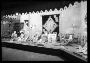 Tableware and tablecloth window, Parmelee-Dohrmann Company, Southern California, 1931