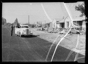 Paving job, Riverside Drive in valley, Southern California, 1936