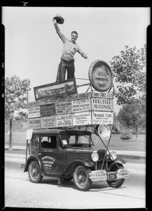 Advertising car from Reno, Southern California, 1930