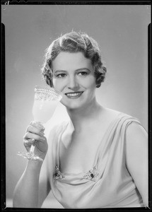 Portraits of characters drinking juice, Southern California, 1934