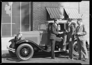 Veteran buying Ford on bonus checks, Southern California, 1931