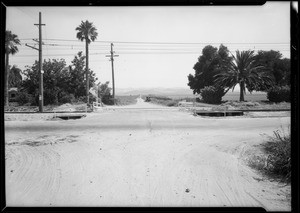 Intersection and car, Southern California, 1932