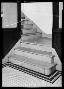 Steps in basement stairway of Clifton's Cafeteria, Los Angeles, CA, 1935