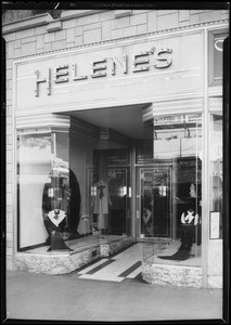 Helene's dress shop, Southern California, 1934