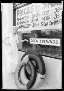 Publicity shots for Warehouse Tire Co., Southern California, 1931