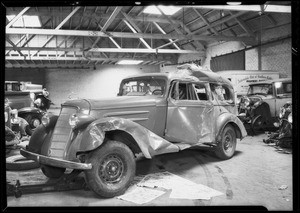 Wrecked Oldsmobile, Southern California, 1934