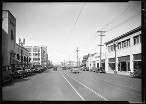 Street scenes with and without trees, Southern California, 1931