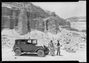 Chevrolet at petrified forest near Mojave, Southern California, 1927