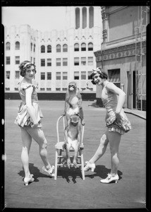 Trained monkeys & girls, Southern California, 1931