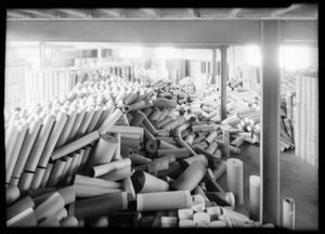 Interiors of earthquake damage to west warehouse, Southern California, 1933