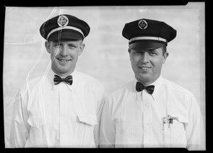 Employees of station at Wilshire Boulevard and South Sycamore Avenue, Los Angeles, CA, 1936