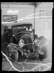 Wrecked Studebaker & Chrysler, Iveson vs. Baller, Southern California, 1935