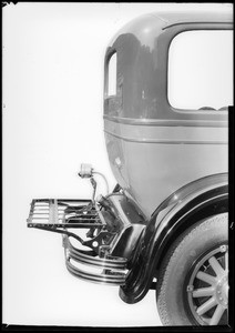 Folding trunk rack on Studebaker, Southern California, 1928