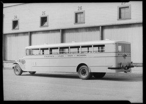 Calexico Union High School bus, Southern California, 1934