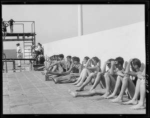 Swimming shots at pool, Southern California, 1928