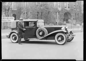 Mr. Alvin Frank & his Cord car, Southern California, 1930
