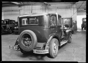 Wrecked Graham-Paige, Woodward garage, Southern California, 1931