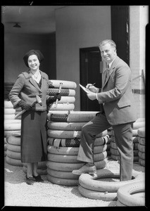 Mr. Foy and tire publicity, Southern California, 1931