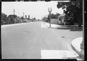 Skid marks, East 40th Place & South San Pedro Street, Los Angeles, CA, 1933