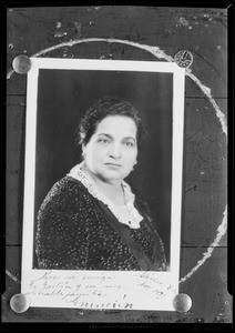 Portrait of a woman, Gutierrez, National Auto School, Southern California, 1931