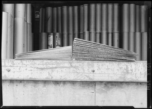 Shingle comparison, wood and treated, Southern California, 1929