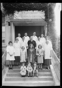 Doctors and nurses, childrens clinic, Southern California, 1932