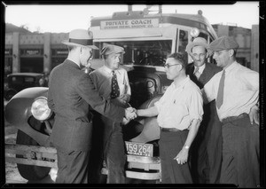 Diesel powered bus, Dave Evans, bus run, Southern California, 1932