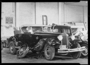 Chrysler Imperial roadster, wrecked, Southern California, 1932