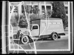 Safety bus for postcards, Southern California, 1935